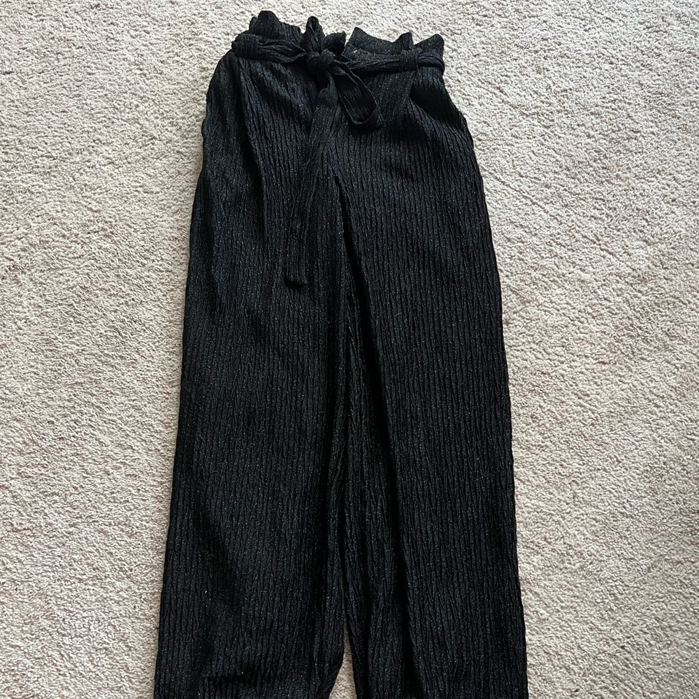 Sparkly paper bag pants